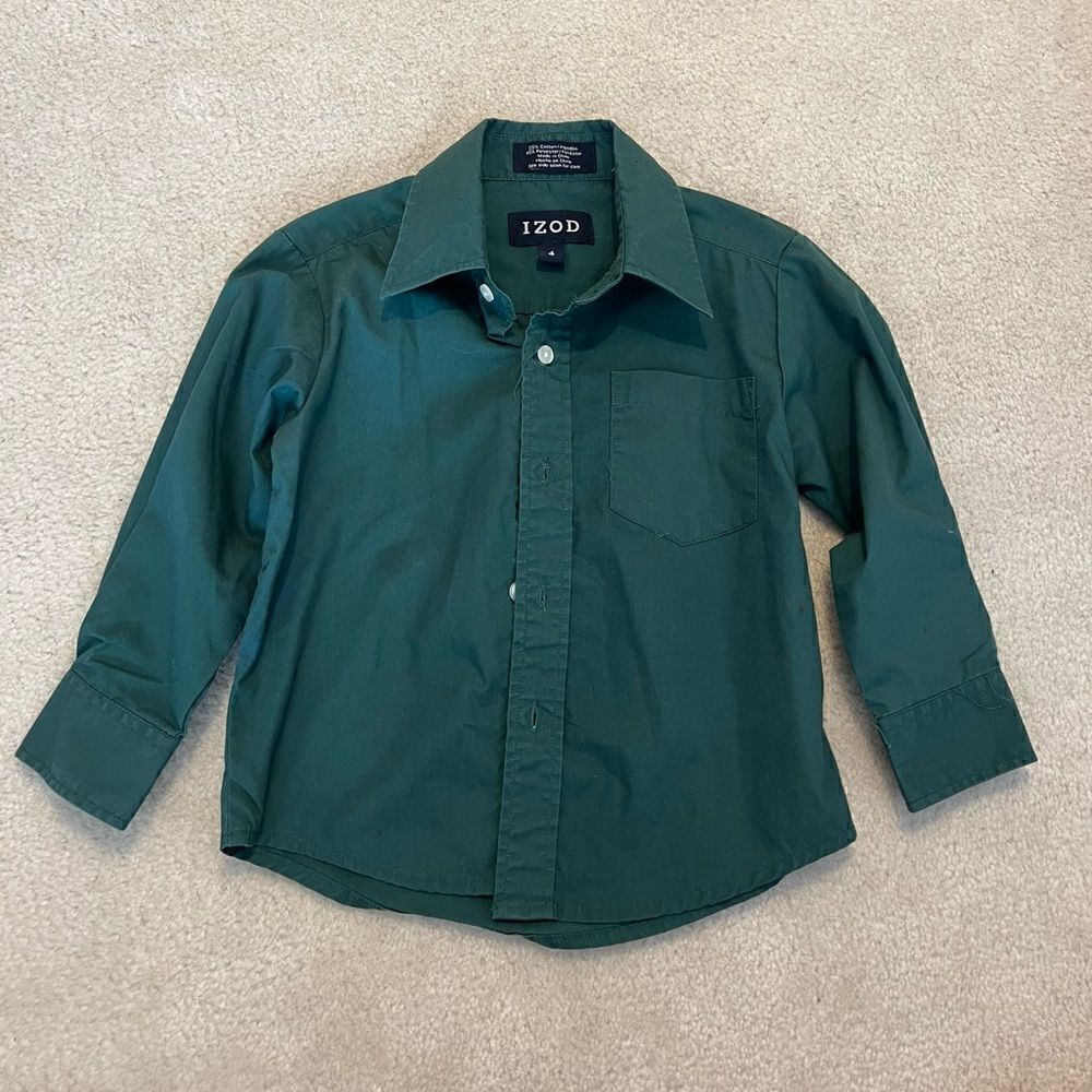 Toddler Boys Izod Button Down Collared Shirt 4T